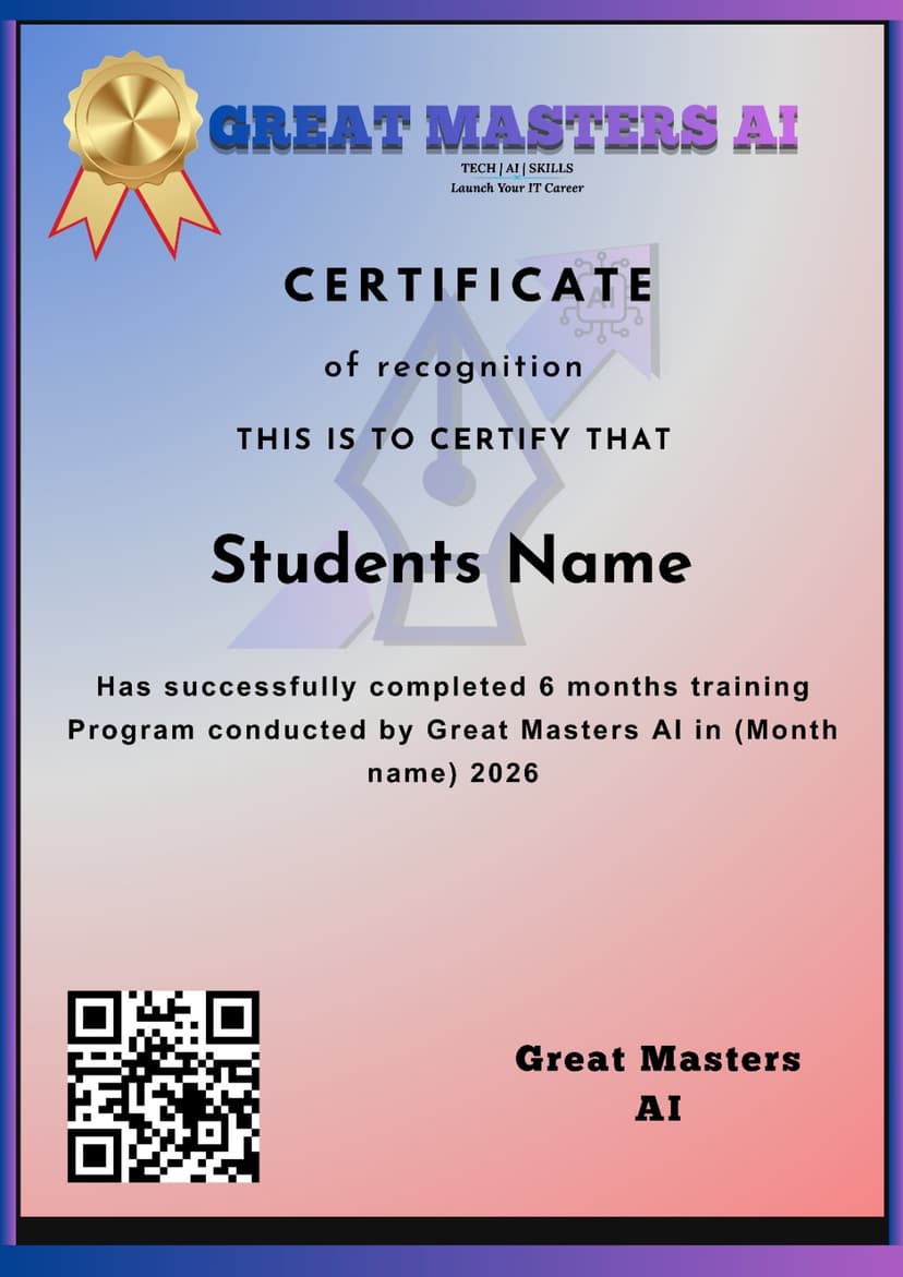 Great Masters AI course certificate